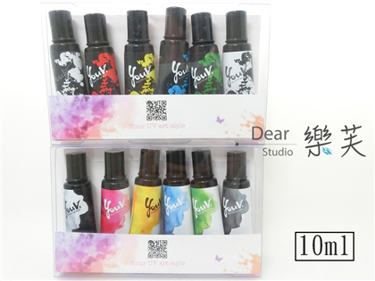 小膠盒6色寶石/彩繪膠(10ml) 