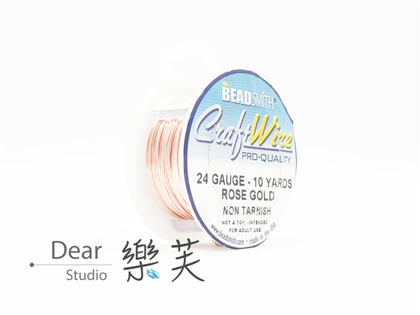 BEADSMITH 玫瑰金色圓線 24G