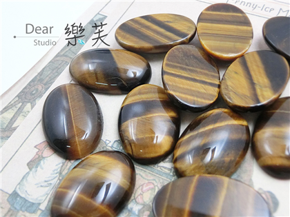NG~小瑕疵20*30*6mm橢圓蛋面虎眼石
